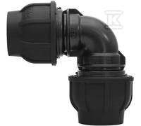 Raccord coudé PP 90° 25x25 PN16 PE noir 130825