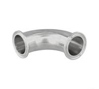 Raccord coudé sanitaire en acier inoxydable 304, triple collier de serrage à 90 degrés pour transfert de fluide dans la transformation des aliments (38 mm)