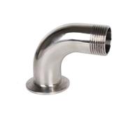 Raccord coudé sanitaire en acier inoxydable à filetage mâle 3/8", 1/2", 3/4", 1", 1,2", 0,5", for tuyau compatible avec Tri Clamp(1.5 Ferrule 64)