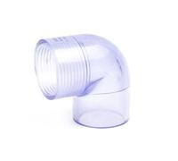 Raccord coudé transparent en PVC-U de 20 à 63 mm avec filtre acier inoxydable 304 for aquarium et réservoir d'eau(Elbow 1PC,1.2 Inch-40mm)