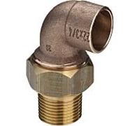 Raccord coudé Viega 110017 18 mm x R 1/2, bronze, joint conique, coudé