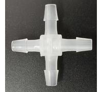 Raccord croisé barbelé en plastique PP, 100 pièces | Joint de tuyau à 4 voies for liquide basse pression, installation facile par pression.(4mm 5/32in Cross)