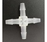 Raccord croisé barbelé en plastique PP, 100 pièces | Joint de tuyau à 4 voies for liquide basse pression, installation facile par pression.(3.2mm 1/8in Cross)