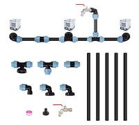 Raccord cuve 1000 litres, Kit de Raccordement IBC pour 3 IBC Côte à Côte/Réservoirs de Pluie avec Col de Cygne de 3/4"