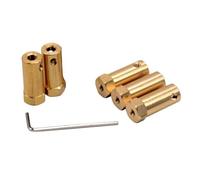 Raccord d'accouplement d'arbre en laiton, Connecteur à vis d'accouplement d'arbre hexagonal en laiton, alésage intérieur de 3 8mm, longueur 30mm, 5 pièces(5MM inner bore)