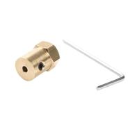 Raccord d'accouplement d'arbre en laiton, Connecteur hexagonal d'accouplement d'arbre de moteur en laiton 3-8mm(5mm)