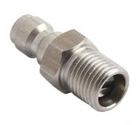 Raccord d'air en acier inoxydable 8 mm à connexion rapide pour M10 en acier | Corps en acier inoxydable 304, insert mâle en cuivre, diamètre intérieur 8 mm, filetage M10 x 1, haute pression nominale