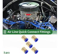Raccord D'air š€ Pousser Pour Connecter 3/8" Filetage Femelle Raccords Rapides D'air En Plastique MšŠtal 1/8"BSPT 5 Pcs Bleu Ton Or