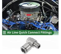 Raccord D'Air š€ Pousser Pour Connecter Tšºte Hexagonale 3/8" Raccord Rapide Pour Ligne D'Air En Acier Inoxydable 304 1/4"BSPT 1 Pc Ton ArgentšŠ