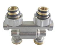 Oventrop Multiflex F ZB raccord à vis d'arrêt 1015711 G 3/4 ÜMxG 3/4 AG, pivotante , laiton nickelé