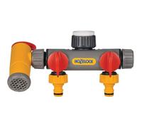 Hozelock Distributeur d'eau 2250 0000 FLOWMAX 2 voies Ø 12–15 mm avec vanne de régulation