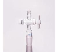 Raccord d'aspiration droit, vanne PTFE 19/26, joint avec robinet d'arrêt PTFE embouchure rodée standard, raccord droit avec piston