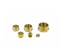 Raccord de bouchons d'extrémité tuyau à douille filetée, raccord bouchon filetage hexagonal en fer laiton paquet 6 for 1/8-1/2 pouce PT mâle femelle(Brass Plug Male,1I2 Thread)
