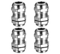 Raccord de Câble PG7, Ensemble de 4, IP68 Étanche, M12 Connecteurs en Laiton pour Câbles de 3-6,5mm(PG7 argent)