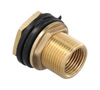 Raccord de cloison en laiton massif conçu pour les réservoirs de stockage d'eau, les barils de pluie et les systèmes de plomberie DIY avec compatibilité à double filetage