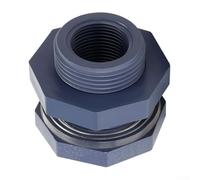 Raccord de cloison en PVC avec verrou fileté inversé pour connecteur de réservoir d'eau de jardin, drain de trop-plein d'aquarium, adaptateur de réservoir, raccord mural de piscine et joint de système
