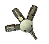Raccord de collecteur d'air 3 voies raccords rapides de type industriel Adaptateur de compresseur d'air professionnel et usage quotidien