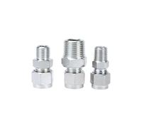 Raccord de Compression en acier inoxydable 304, 5 pièces, 3 4 6 8 10 12mm, Tube OD X 1/8 1/4 3/8 1/2 BSPT NPT, adaptateur de filetage mâle(NPT,12MM TUBE OD_1/2")