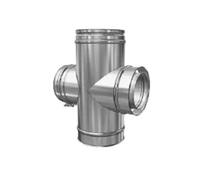 Raccord de conduit de fumée 90° avec raccord de trappe de nettoyage rond pour combustibles solides - à double paroi - Schiedel ICS 150 mm