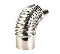 Raccord de conduit de fumée en acier inoxydable, Coude de revêtement cheminée à 90 °, coude en acier inoxydable for tuyau d'échappement, fileté, poêle 80 mm résistant la chaleur