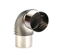 Raccord de conduit de fumée en acier inoxydable, Coude de revêtement cheminée en acier inoxydable à 90 °, coude tuyau d'échappement, fileté 60 mm, 70, 80, poêle résistant la chaleur(8cm)