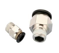 Raccord de connecteur d'air pneumatique PC, filetage 4mm 6mm 8/10mm 1/8 1/4 3/8 1/2, raccords de tuyaux en plastique noir, 5 pièces(PC8-01)