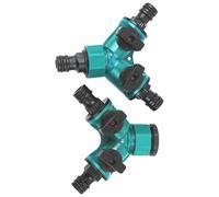 Raccord de Conversion Y pour Robinet D'eau, 2 Pièces en Plastique Bleu | Contrôle du Débit, Liaison Étanche au Robinet, Conversion D'un Point en Plusieurs Sorties, Usage Jardin Magasin