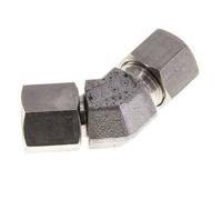 Raccord de coupe coudé 45deg en acier inoxydable 10L avec pivot 315 bar Joint torique FKM Cône réglable ISO 8434-1