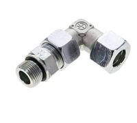 Raccord de coupe coude en acier zingue 20S et M27x2 avec filetage mâle 400 bar reglable ISO 8434-1