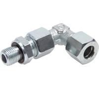 Raccord de coupe coude en acier zingue 38S et M48x2 avec filetage mâle 315 bar reglable ISO 8434-1