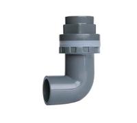 Raccord de drainage coudé à 90° en PVC for aquarium, diamètre intérieur 20 à 50 mm, raccord de trop-plein for entrée et sortie d'eau, raccords de drainage à monter soi-même(Grigio,ID 40mm)