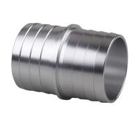 Raccord de Durite Radiateur Aluminium 1-1/2 Pouces Double embout | Collier Central Intégré, Surface Lisse Finition Argentée, Jonction Rapide pour Réparation Automobile et Alignement des Tuyaux