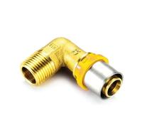 Raccord de gaz courbé M 20mm x 3/4" pour tuyau multicouche