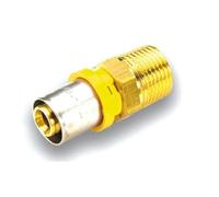 Raccord de gaz droit M 20mm x 3/4" pour tuyau multicouche