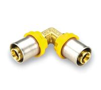 Raccord de gaz incurvé double 16mm pour tuyau multicouche