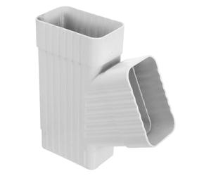 Raccord de Gouttière en Alliage D'aluminium Blanc, Trois Voies | Angle Oblique, Diamètre Intérieur Constant, Clip Standardisé, pour Toitures Neuves et Ruissellement Domestique