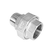 Raccord De Joint Union En Acier Inoxydable 304, 1/4 3/8 1/2 3/41 1-1/4 1-1/2 "2", Tuyau Fonte À Filetage Mâle Femelle(F-M,3/8")