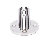 Raccord de main courante pour bateau naval, accessoire de main courante à base ronde en acier inoxydable à 30 degrés, poli miroir, résistant à la corrosion pour les garde-corps de (Il s'est levé)