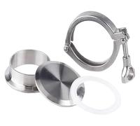 raccord de pince sanitaire inoxydable, Kit de raccords virole à souder avec embout en acier inoxydable Φ12.7-Φ219 4 pièces(Φ42 Chuck 50.5)