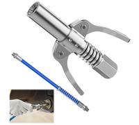 Raccord de Pistolet à Graisse G Coupler avec Tuyau Flexible, Embout Pompe a Graisse Manuelle - Embout Graissage pour Pompe à Graisse - Facile à Installer et Enlever - 1/8" NPT - Robuste et Durable (A)