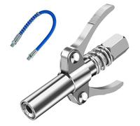 Raccord de Pistolet à Graisse,G Coupler Embout Pompe à Graisse, Pince de Verrouillage Pistolet à Graisse, Embout Pompe à Graisse à Double pour Tous Types de Presses à Graisse avec Tuyau de 30 cm