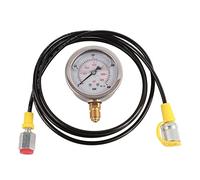 Raccord de point de test pour tuyau hydraulique M16x2 - BSP1/4 avec manomètre 0 à 400 bars / 6000 psi, tuyau résistant à la chaleur et aux produits chimiques de 1,5 m pour les