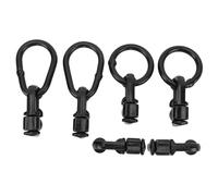 Raccord de Rail en L avec O, Points d'arrimage en Acier au Carbone, raccord de Goujon de Rail en L Noir anodisé Robuste pour remorques de Camion, sécurisez Votre motoneige UTV ATV