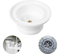 Raccord de rechange pour évier, Ø 1 1/2", PP sous bâti en blanc, avec écrou en laiton, pièce de rechange pour robinet à bouchon d'évier de cuisine, raccord standard pour siphon, pour robinet universel