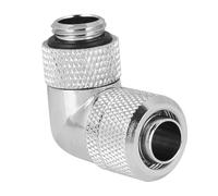 Raccord de refroidissement par eau à filetage G1/4, tube fin, coude à angle droit de 90 degrés, cuivre de haute qualité plaqué pour systèmes de refroidissement par eau PC, noir (Argent)