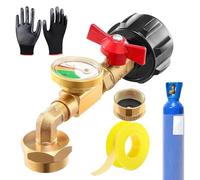 Raccord De Remplissage Propane,Connecteur De avec Valve Et Indicateur De Niveau | Conception À 90 Degrés, Remplissage Bouteille 0,45kg Depuis Réservoir 9kg, Équipement Extérieur pour Camping