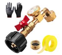 Raccord De Remplissage Propane | Rechargeur avec Valve Et Manomètre - Remplissage Bouteille 0,45 kg Depuis Réservoir 9 kg, Coude à 90 Degrés, Équipement Extérieur