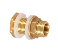 Raccord de réservoir en laiton, connecteur de réservoir d'eau en cuivre | Connecteur de d'eau en laiton massif, raccord de à cloison,Adaptateur fileté pour tuyau d'arrosage, raccor