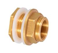 Raccord de réservoir en laiton, connecteur de réservoir d'eau en cuivre - Connecteur de d'eau en laiton massif, raccord de à cloison,Adaptateur fileté pour tuyau d'arrosage, raccor