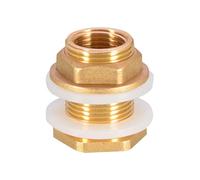 Raccord de réservoir,Raccord de réservoir en laiton - Connecteur de jonction de réservoir d'eau écrou cuivre,Connecteur de raccord de réservoir de cloison en laiton massif pour tuyau de